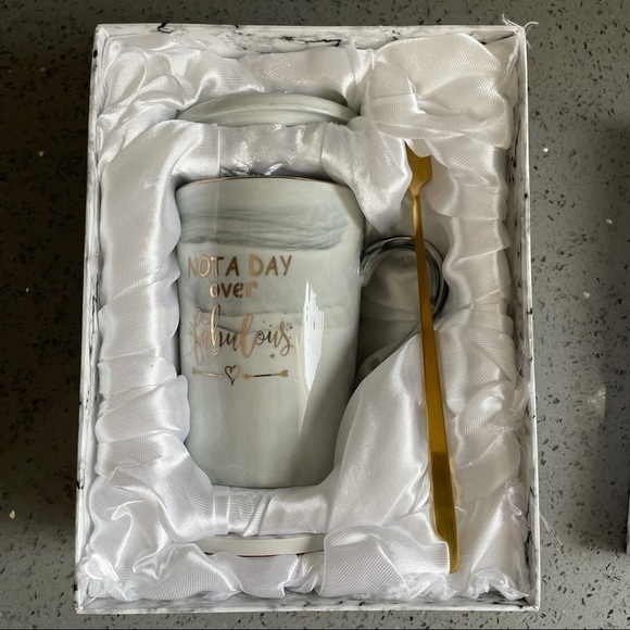 Not a Day Over Fabulous Ceramic Marble Gold Mug - Picture 6 of 10